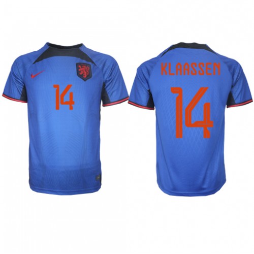 Holandsko Davy Klaassen #14 Venkovní Dres MS 2022 Krátký Rukáv